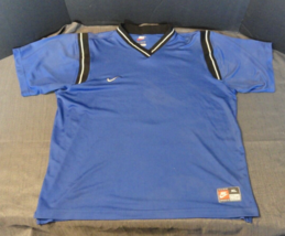 NIKE DRI-FIT BLUE AND BLACK  SHORT SLEEVE ATHLETIC T SHIRT EXTRA LARGE - $203.61 MXN