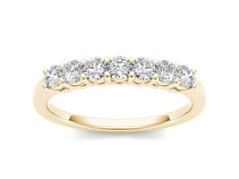 Authenticity Guarantee 
14K Yellow Gold 5/8Ct TW Round Diamond Seven Stone Wo... - £649.56 GBP