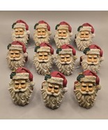 11 LOT Vintage -  Santa Claus Head Napkin Rings Ceramic Christmas Holida... - £26.30 GBP