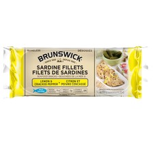 10 Cans of Brunswick Boneless Sardine Fillets Lemon &amp; Cracked Pepper 100g Each - £33.25 GBP
