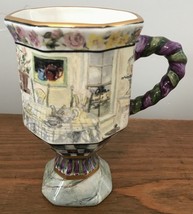 NEW MacKenzie Childs Maclachlan Pedestal Coffee Mug 2nd Edition 1991 Retired - £134.94 GBP
