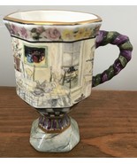 NEW MacKenzie Childs Maclachlan Pedestal Coffee Mug 2nd Edition 1991 Retired - £132.97 GBP