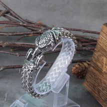 Rock Viking Eagle Head Men&#39;s Bracelet Stainless Steel Mesh Chain Biker Jewelry - £23.55 GBP