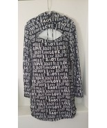 NWT ALMOST FAMOUS Black Love Drawstring Hooded Tunic Dress w Cut Out Jun... - £19.65 GBP