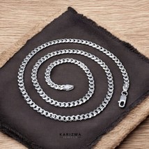 Indian Real 925 Silver Link Design Chain 20&quot; Neck chain - $76.81