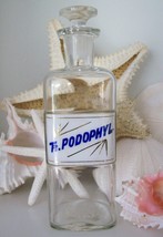RARE Glass Label Apothecary Bottle~8.25&quot;Tall~Tr.PODOPHYL~TINCTURE OF POD... - $188.99
