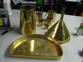 Vintage Chinese measuring set tray funnel and container copper/brass - $64.35