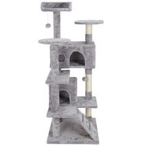 Multi-Level 53&quot; Cat Tree Tower For Multiple Cats W/Sisal Posts, Plush Perch - £69.11 GBP