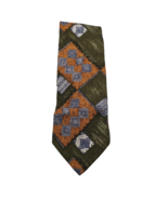 BOLGHERI 100% Heavy Silk Necktie ITALY Designer Geometric Green/Blue Cla... - £6.10 GBP