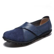 Women Colorful Genuine Leather Shoes Ladies Slip-On Shallow Loafers Flats Female - £30.27 GBP