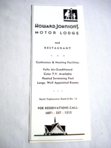 1972 Ad Howard Johnson&#39;s Motor Lodge and Restaurant, Ithaca, N.Y. - $9.99