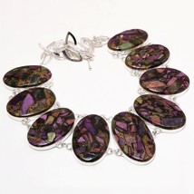 Copper Charoite Oval Shape Gemstone Handmade Ethnic Necklace Jewelry 18&quot; SA 2577 - £11.95 GBP