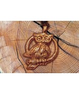Wise Owl Bronze Pendant – Mystic Totem Amulet with Adjustable Cord - €25,63 EUR