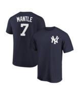 Mickey Mantle T-Shirt New York Yankees Player Name &amp; Number Soft Jersey Tee - $19.99