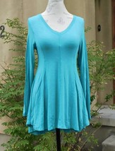 Soft Surroundings Long Sleeve Top (Perfect A-Line Top), XS, turquoise bl... - £28.02 GBP