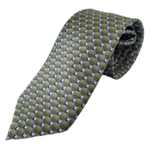 Geoffrey Beene Men&#39;s Necktie Career Silk Green &amp; Blue Geometric Circles - $6.91