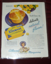 1944 Allsweet Margarine Vintage Print Ad WWII - £7.81 GBP