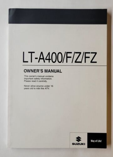2014 Suzuki LT-A400/F/Z/FZ LT-A400 Owner's Manual - $29.69