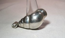 Vintage Mexico Large Sterling Silver Seashell Conch Necklace Pendant K1215 - £54.51 GBP
