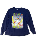 Daffy Duck Shirt Mens XL Vintage 90s Olympics Freestyle Skiing Blue Graphic USA - $29.30