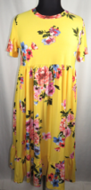 NEW, Plus Size 2X, MOA Collection Yellow Floral Short Sleeve Empire Wais... - £23.85 GBP