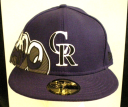 Colorado Rockies New Era 59 Fifty Fitted Wool Graffiti (7-1/2) Baseball Cap Hat - £31.87 GBP