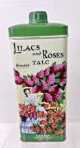 Vintage Lilacs and Roses Talc Tin Lander 1 Pound FULL Great Shape - $53.42 CAD