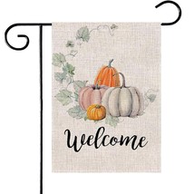 Fall Welcome Pumpkin Garden Flag - Double Sided Decorative Autumn Decoration - £10.31 GBP