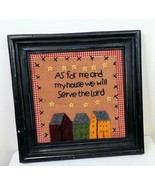 Collage Framed Embroidery 9 x 9 Inches &quot;As for me and my house....&quot; - £14.98 GBP