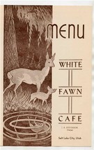 White Fawn Cafe Restaurant Menu Main Street Salt Lake City Utah 1946 - £14.24 GBP