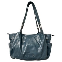 Vintage Nine West Boho Bag Womens Blue Vegan Faux Leather Double Strap R... - $37.61