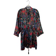 Vintage Victoria&#39;s Secret Gold Label Satin Floral Baroque Kimono Robe Size Small - $23.38