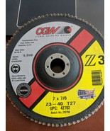 CGW 42702 Flap Discs,  T27, Regular, 7&quot;, 40 Grit, 7/8&quot; Arbor, 8,600 rpm ... - $27.57 CAD