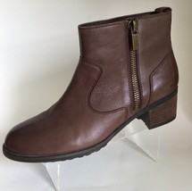 TARA M. Grace  Leather Zip Ankle Boots, Brown (Size 11 M) - £32.03 GBP
