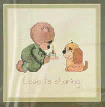 Dale Burdett Country Cross Stitch BIRTHDAY PALS Bear and Dog  6X6 in. Kit CK307 - £10.99 GBP