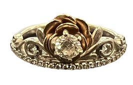 Enchanted disney belle rose tiara Women&#39;s Cluster ring 14kt White and Rose Gold  - £398.87 GBP