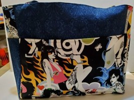 Tattoo Ladies Inked Alexander Henry XL Purse/Project Bag Handmade Travel 15x18  - £55.71 GBP