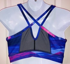 Smooth Reebok Multicolored Sports Bra Size M Keyhole Racer Back Netted - $10.88