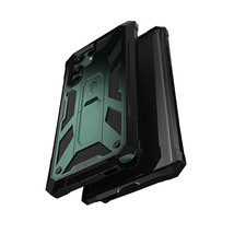 For Galaxy S22 Ultra Case Rugged Shockproof Cover With Kickstand Metallic Green - £38.36 GBP