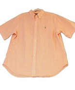 Ralph Lauren Seersucker Shirt Men&#39;s Sz XL Orange Gingham Checks Short Sl... - £18.83 GBP