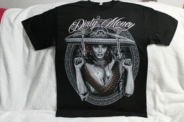 Sexy Woman Lady Gangster Pistol Gun Bullet Sombrero Dirty Money T-SHIRT Shirt - £8.95 GBP