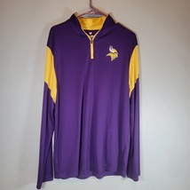 Minnesota Vikings Shirt Mens L Purple 1/4 Zip Pullover NFL Fanatics - $15.96