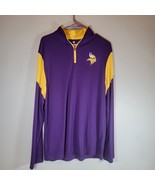 Minnesota Vikings Shirt Mens L Purple 1/4 Zip Pullover NFL Fanatics - £12.55 GBP