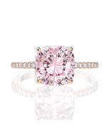 925 Sterling Silver Created Moissanite  Rose Gold Ring - £52.29 GBP