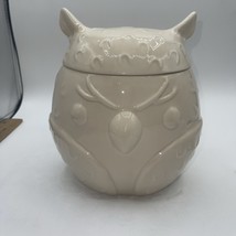 Halloween Owl Cookie Jar Ivory Color Ceramic Canister Container 2012 Target - £18.72 GBP