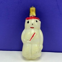 Christmas light bulb vintage milk glass C6 vtg 14v Frosty snowman figurine red 3 - £22.17 GBP