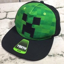 Minecraft Green Black Youth One Size Hat SnapBack Adjustable Ball Cap  - $14.84