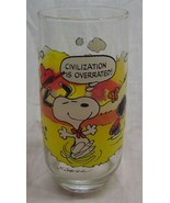 VINTAGE PEANUTS Camp Snoopy Collection CIVILIZATION GLASS CUP McDonald&#39;s... - £11.89 GBP