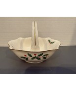 Lenox HOLIDAY* HOLLY* 6&quot; X 4&quot; HIGH RUFFLED BASKET - $8.35 CAD