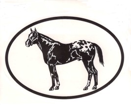 Appaloosa Horse Decal - Equine Breed Oval Vinyl Black &amp; White Window Sti... - £3.14 GBP